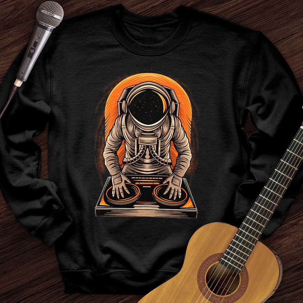 Printify Sweatshirt Black / S Orange Astro Crewneck