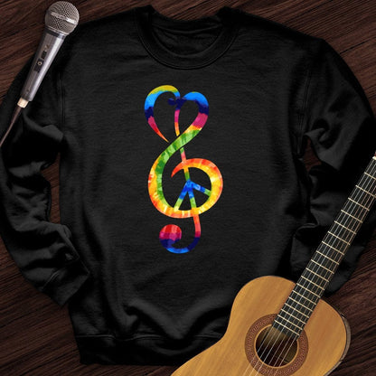 Printify Sweatshirt Black / S Peace Music Note Crewneck