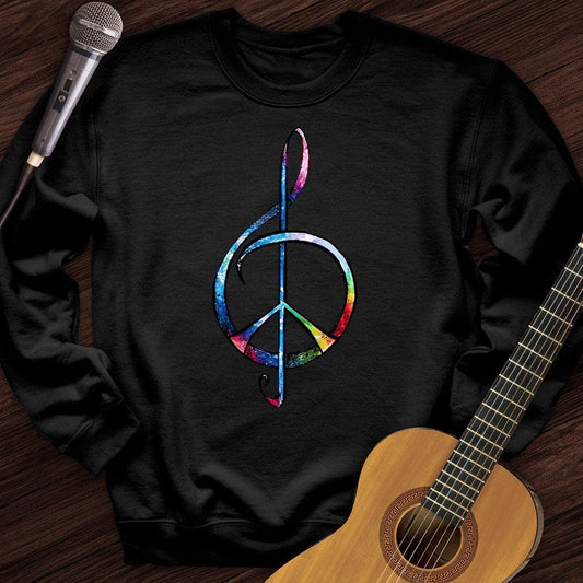 Printify Sweatshirt Black / S Peace Music Tie-Dye Crewneck