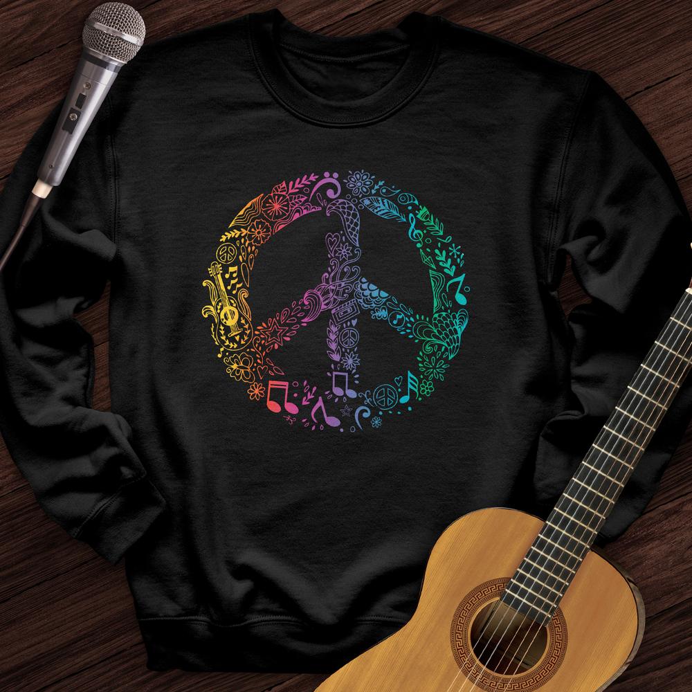 Printify Sweatshirt Black / S Peace Sign Crewneck