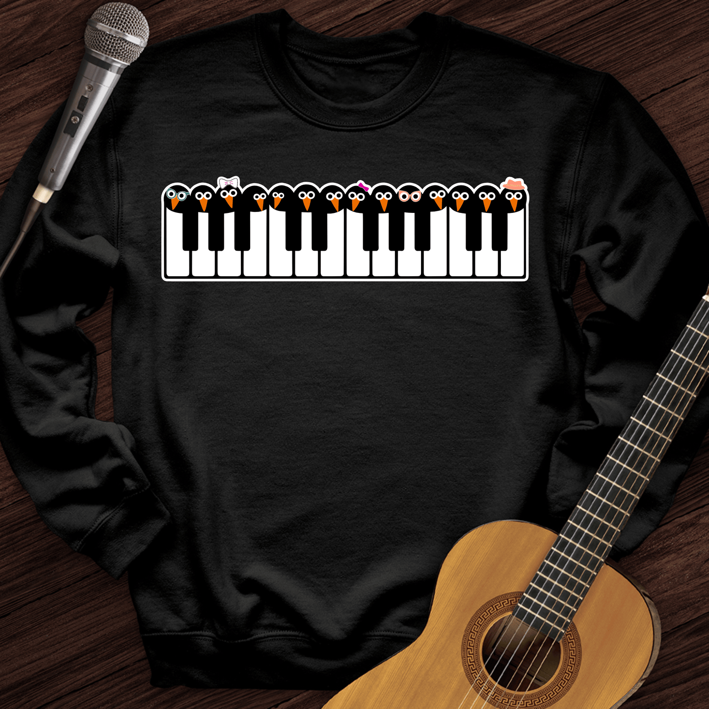 Printify Sweatshirt Black / S Penguin Crewneck