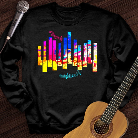 Printify Sweatshirt Black / S Piano Color Crewneck