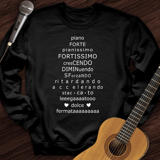 Printify Sweatshirt Black / S Piano Forte Crewneck