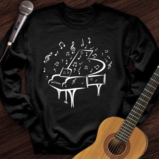 Printify Sweatshirt Black / S Piano Made Of Notes Crewneck