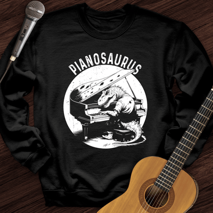 Printify Sweatshirt Black / S Pianosaurus Crewneck
