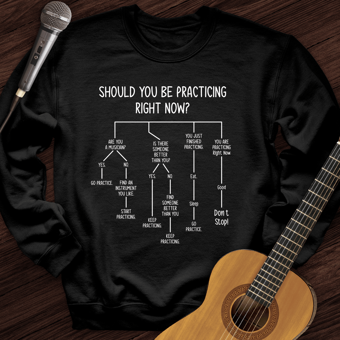 Printify Sweatshirt Black / S Practicing Right Now Crewneck