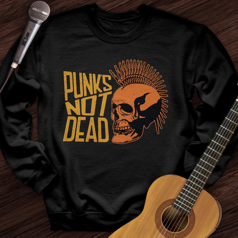 Printify Sweatshirt Black / S Punk's Not Dead Crewneck