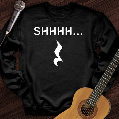 Printify Sweatshirt Black / S Quiet Crewneck