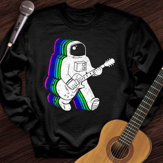 Printify Sweatshirt Black / S Rainbow Guitarist Crewneck