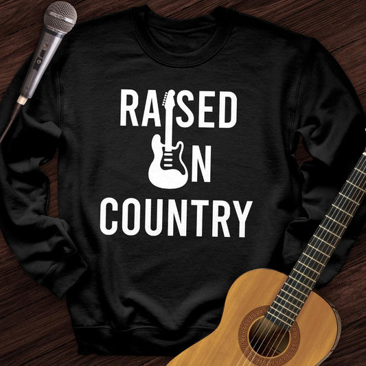 Printify Sweatshirt Black / S Raised on Country Crewneck