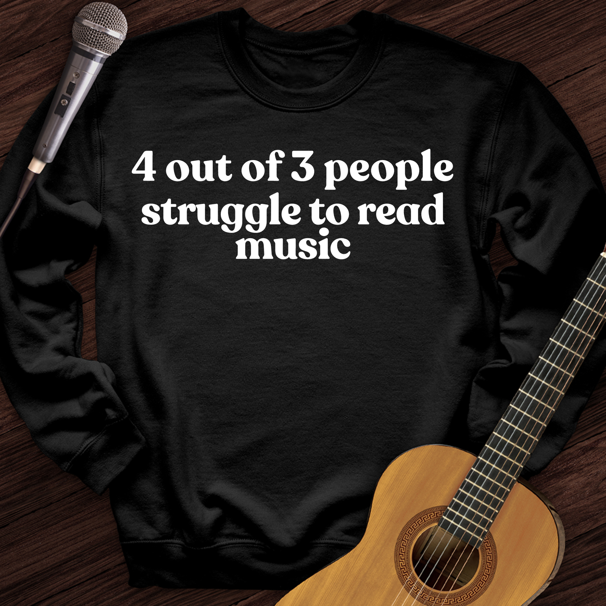 Printify Sweatshirt Black / S Reading Music Hard Crewneck