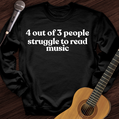 Printify Sweatshirt Black / S Reading Music Hard Crewneck