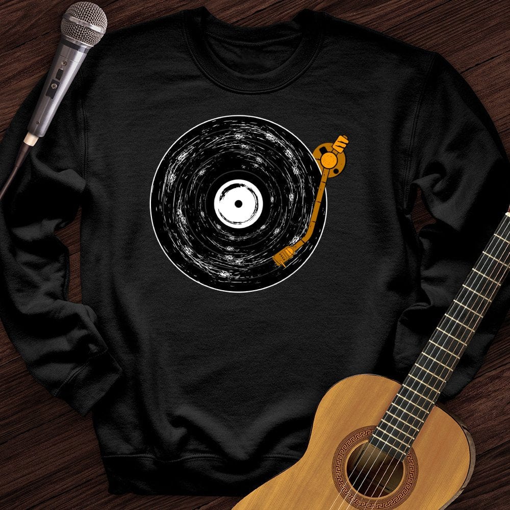 Printify Sweatshirt Black / S Record Crewneck