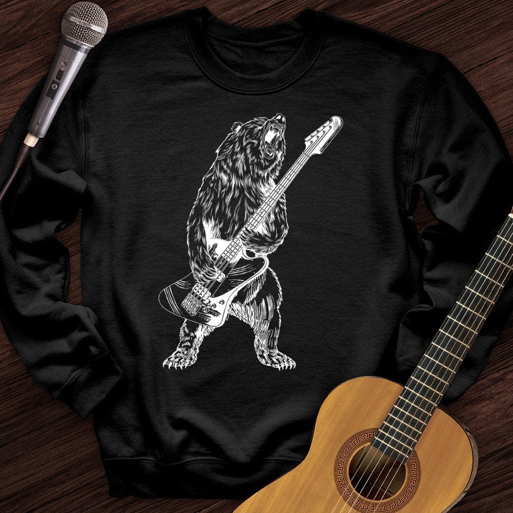 Printify Sweatshirt Black / S Rock and Roll Grizzly Crewneck