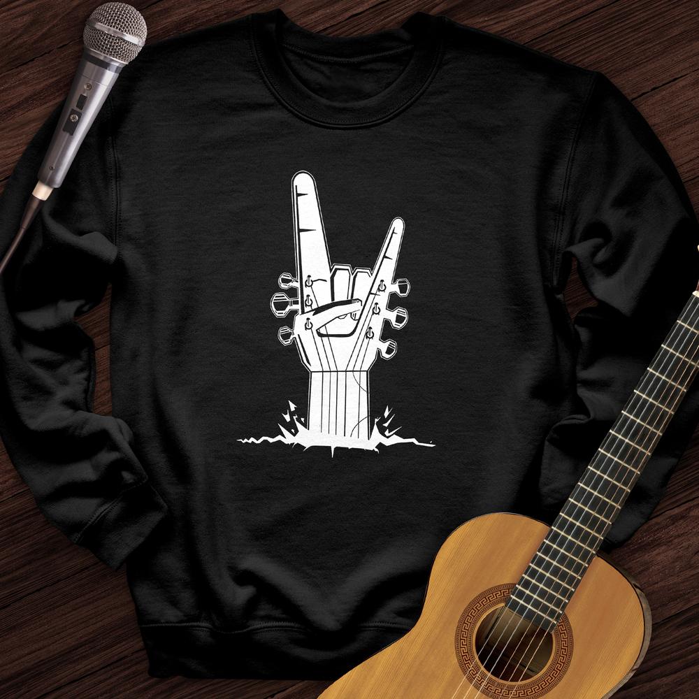 Printify Sweatshirt Black / S Rock on Guitar Crewneck