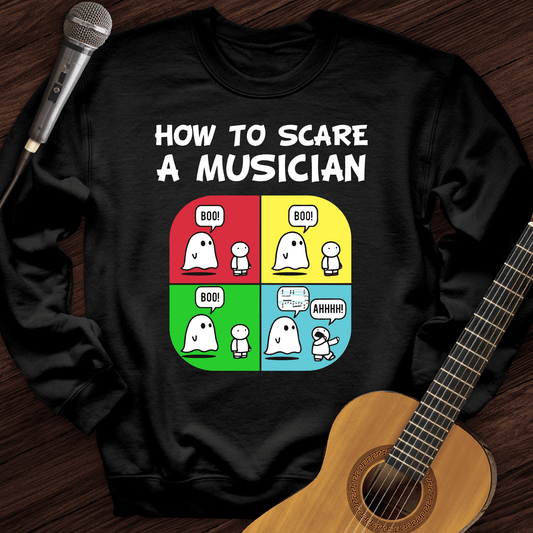 Printify Sweatshirt Black / S Scare A Musician Crewneck