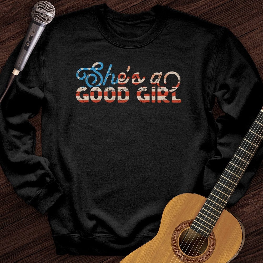 Printify Sweatshirt Black / S She's A Good Girl Crewneck