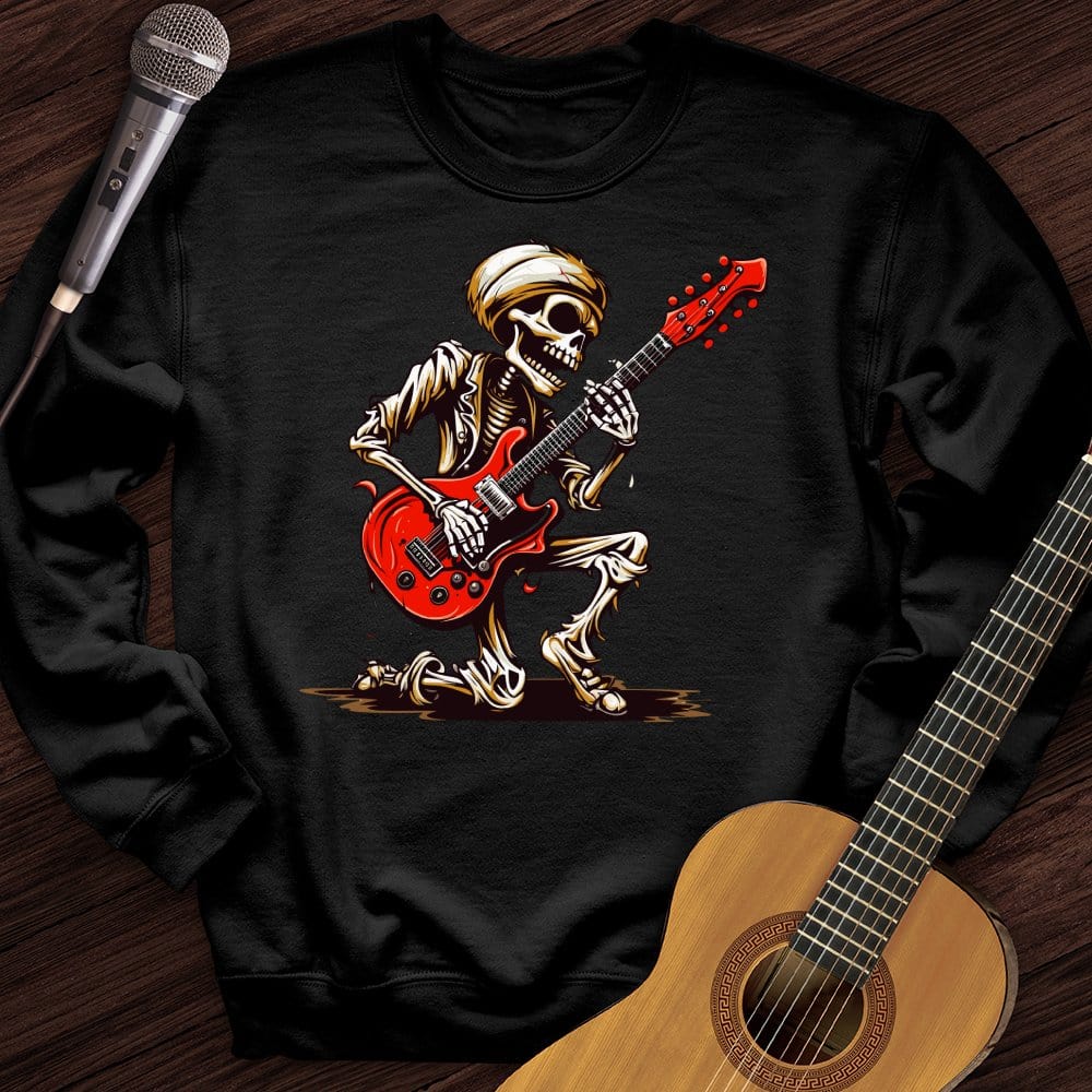 Printify Sweatshirt Black / S Skeleton Guitar Cartoon Crewneck