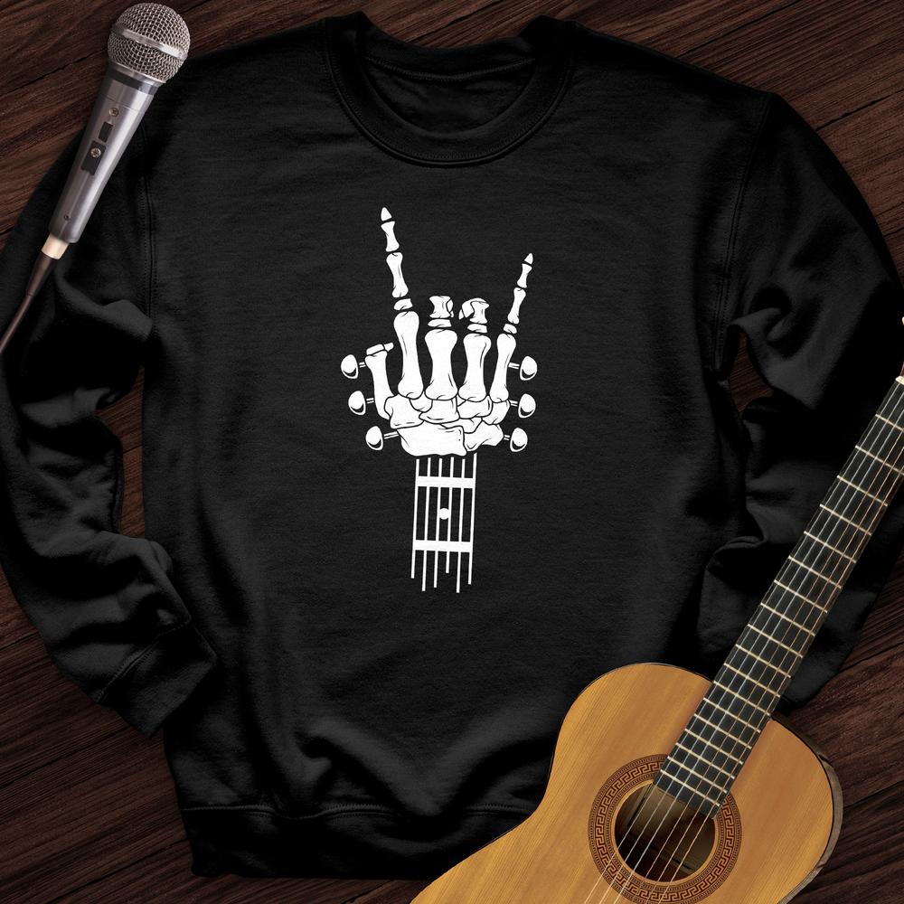 Printify Sweatshirt Black / S Skeleton Guitar Crewneck