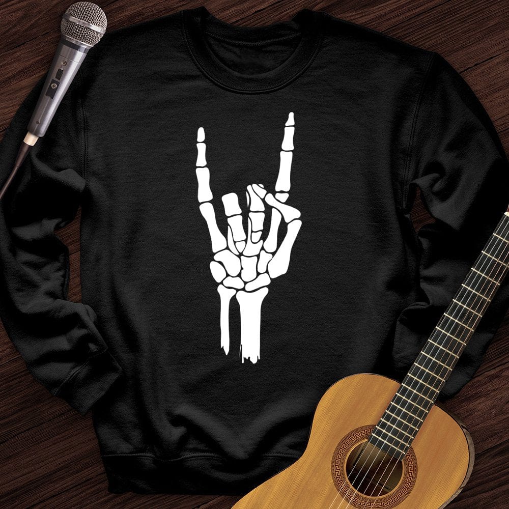 Printify Sweatshirt Black / S Skeleton Hand Crewneck