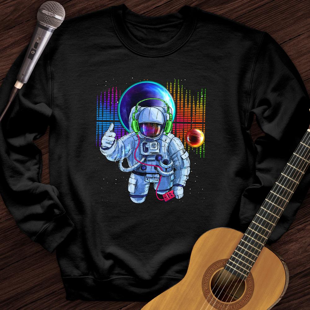 Printify Sweatshirt Black / S Space Bass Crewneck