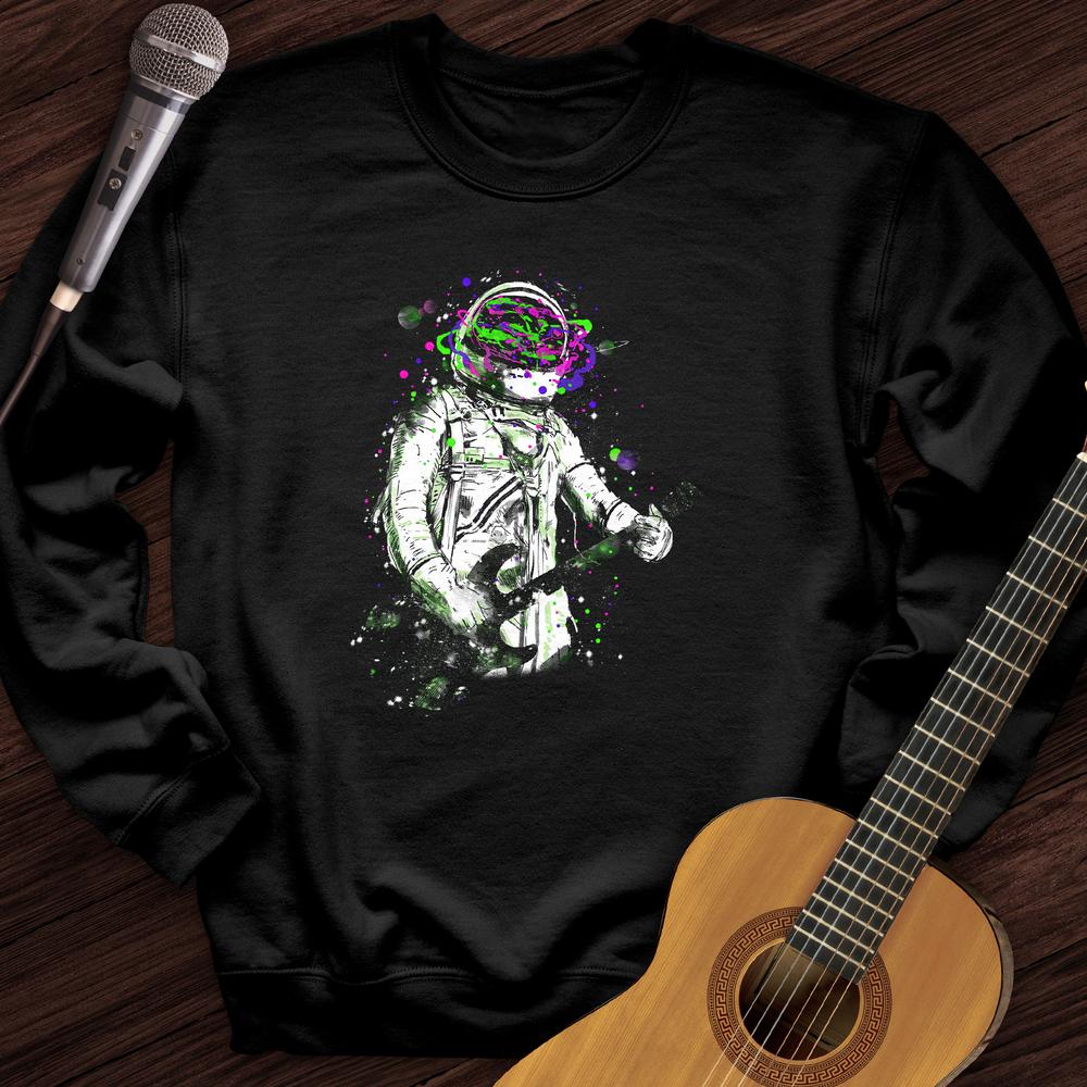 Printify Sweatshirt Black / S Space Guitarist Crewneck