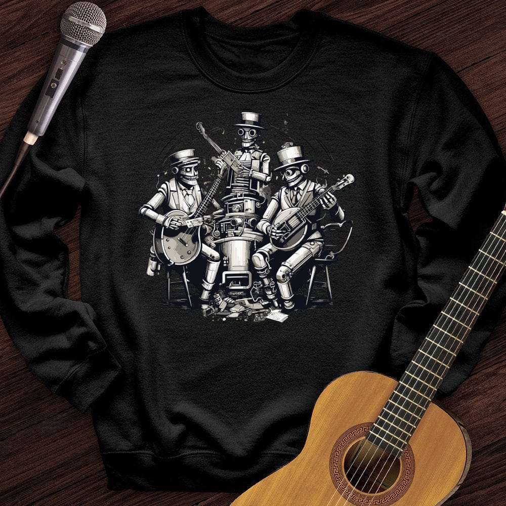 Printify Sweatshirt Black / S Steampunk Skeleton Band Crewneck