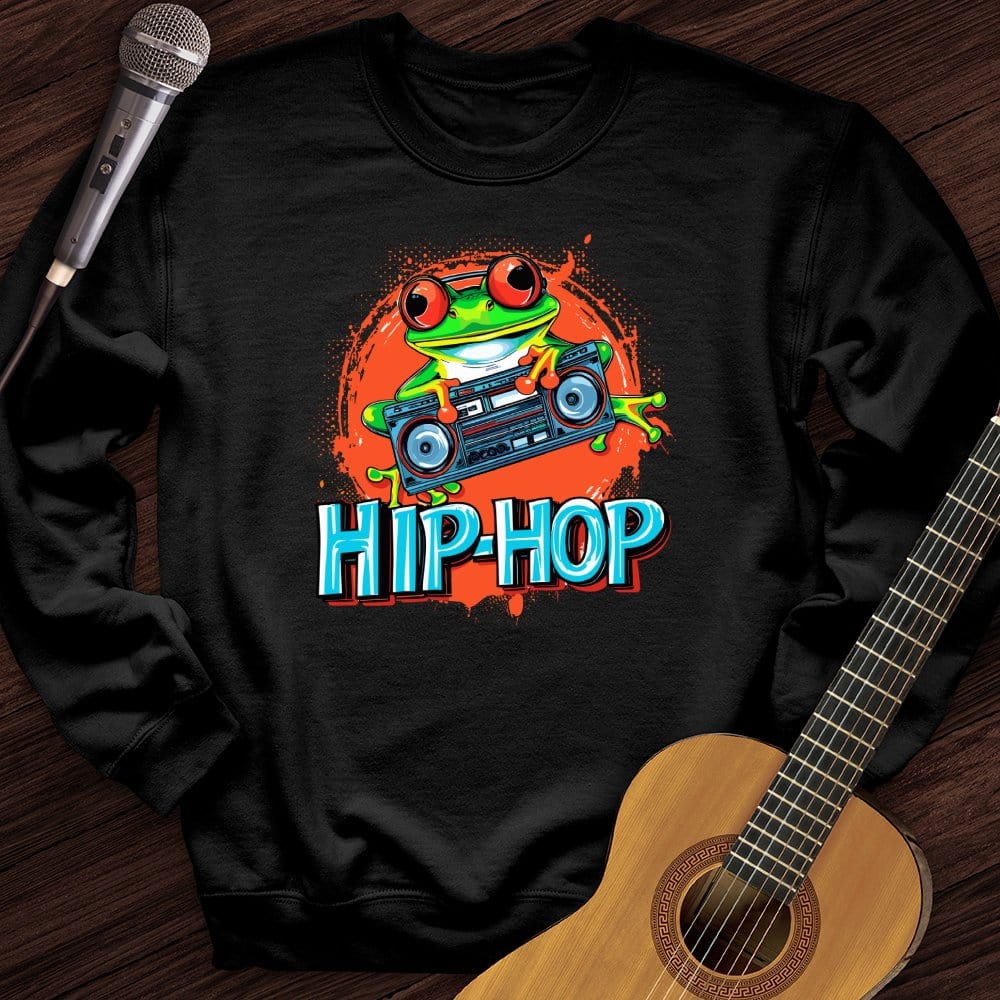 Printify Sweatshirt Black / S Stereo Frog Crewneck