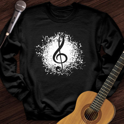Printify Sweatshirt Black / S Treble Clef Crewneck
