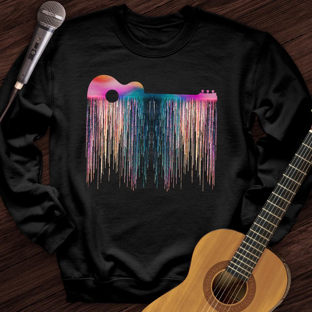 Printify Sweatshirt Black / S Trippy Guitar Crewneck