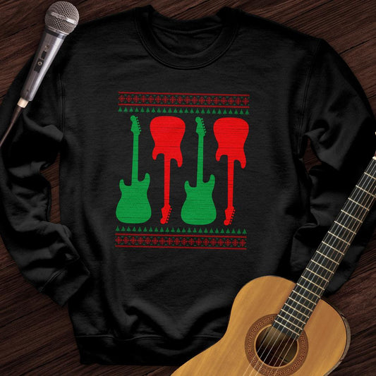 Printify Sweatshirt Black / S Ugly Guitar Holiday Crewneck