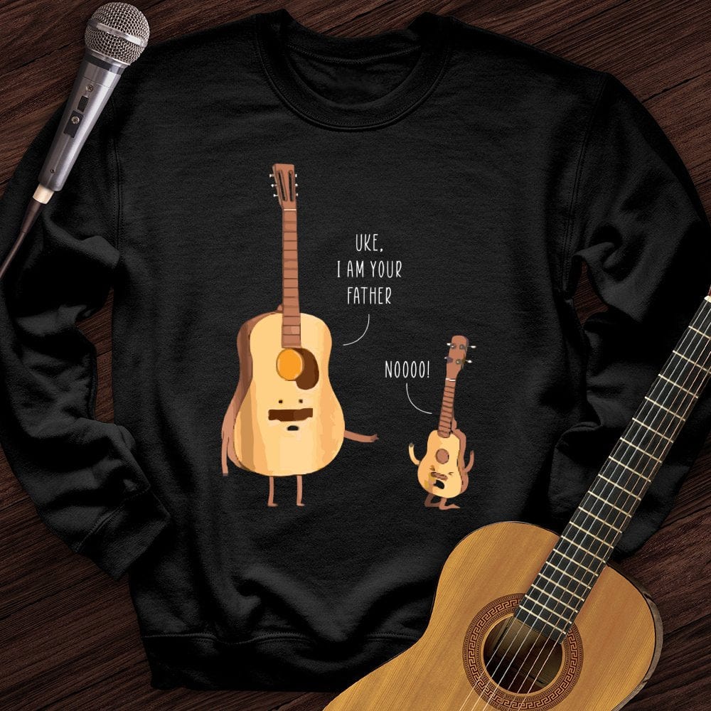 Printify Sweatshirt Black / S Uke, I Am Your Father Crewneck