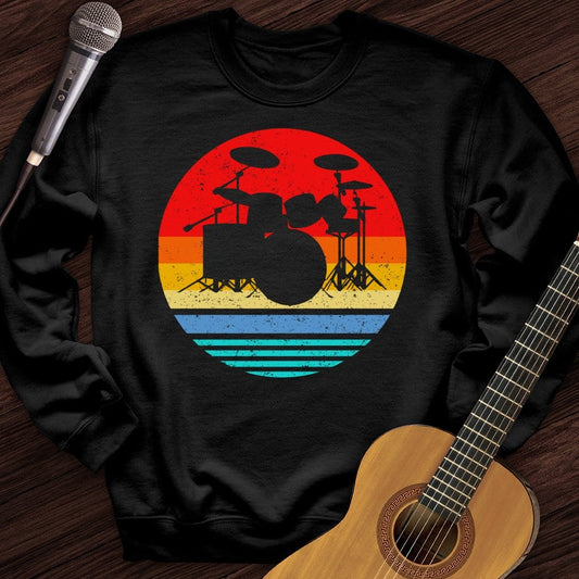 Printify Sweatshirt Black / S Vintage Drum Set Crewneck