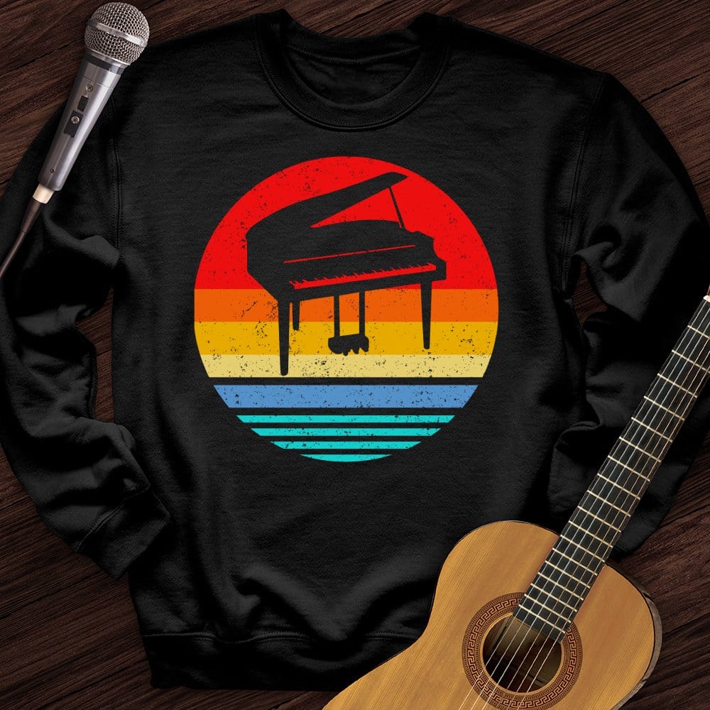 Printify Sweatshirt Black / S Vintage Piano Crewneck
