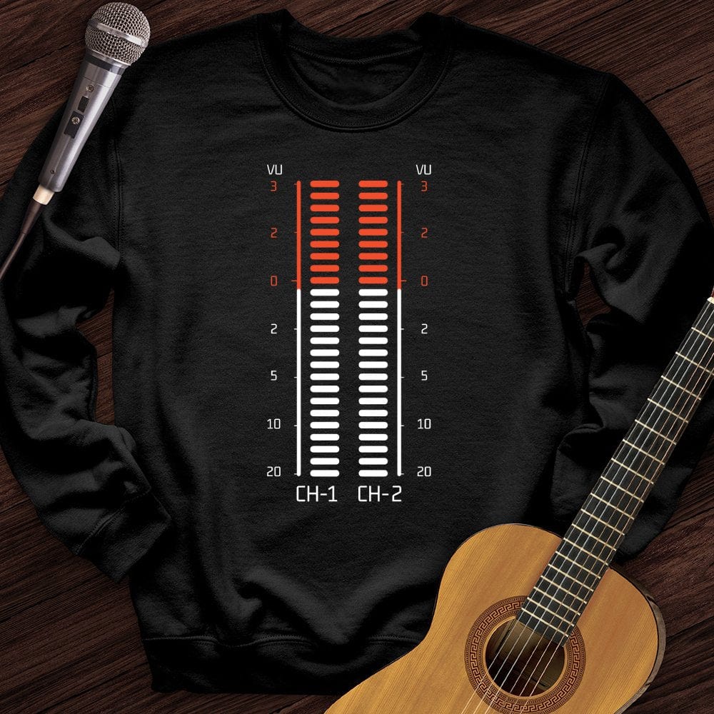 Printify Sweatshirt Black / S Vu Meter Sound Bar Crewneck