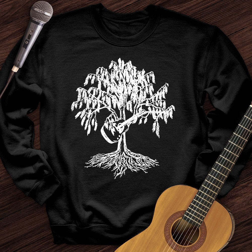 Printify Sweatshirt Black / S Weeping Willow Guitar Crewneck