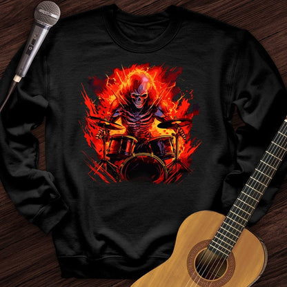 Printify Sweatshirt Fiery Drummer Crewneck