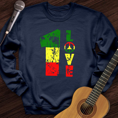 Printify Sweatshirt Navy / S 1 Love Crewneck