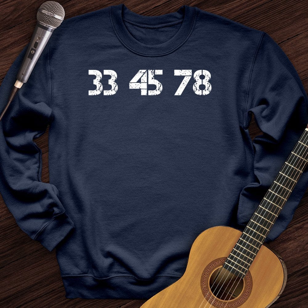 Printify Sweatshirt Navy / S 33-45-78 RPM Turntable Crewneck