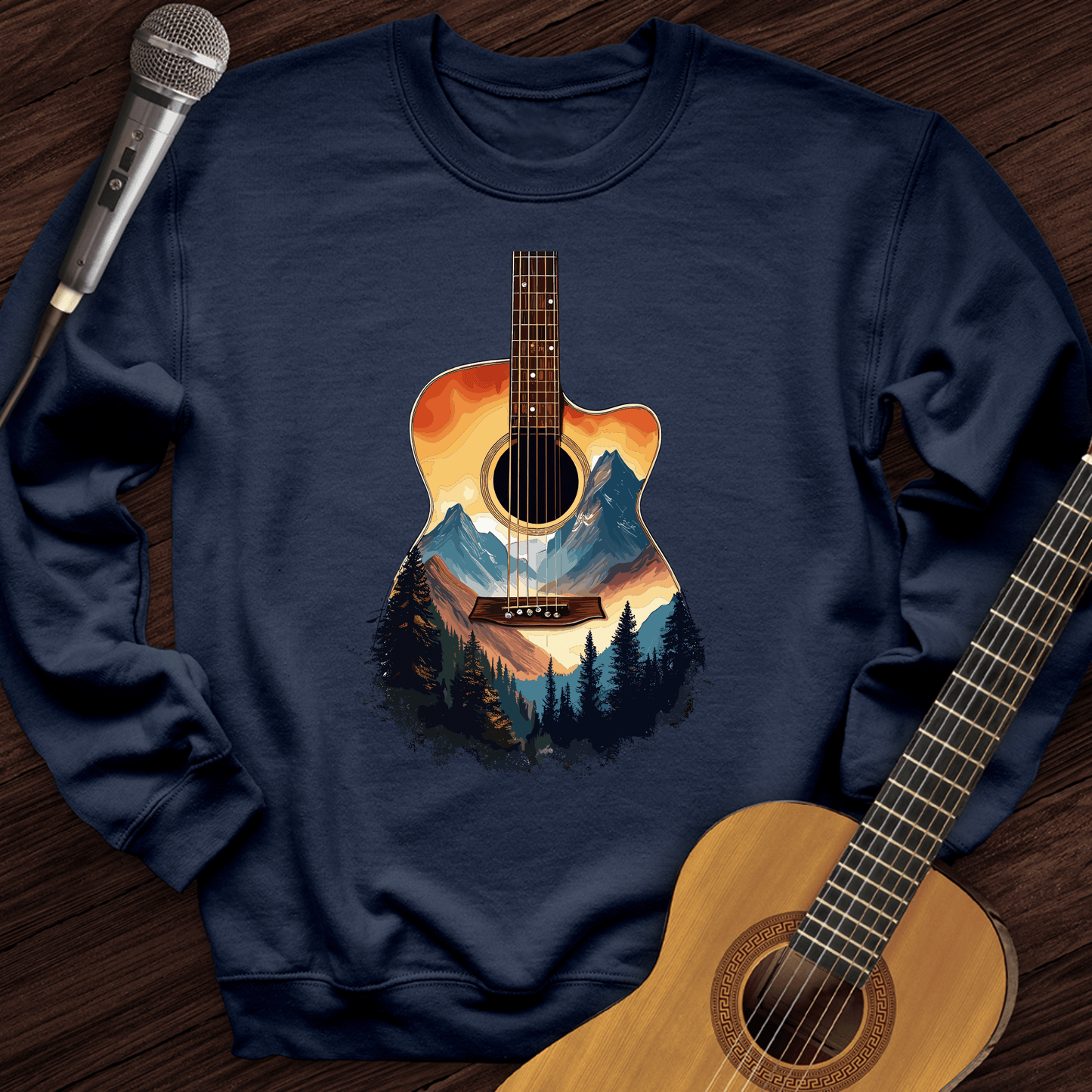 Printify Sweatshirt Navy / S Acoustic Heaven Crewneck