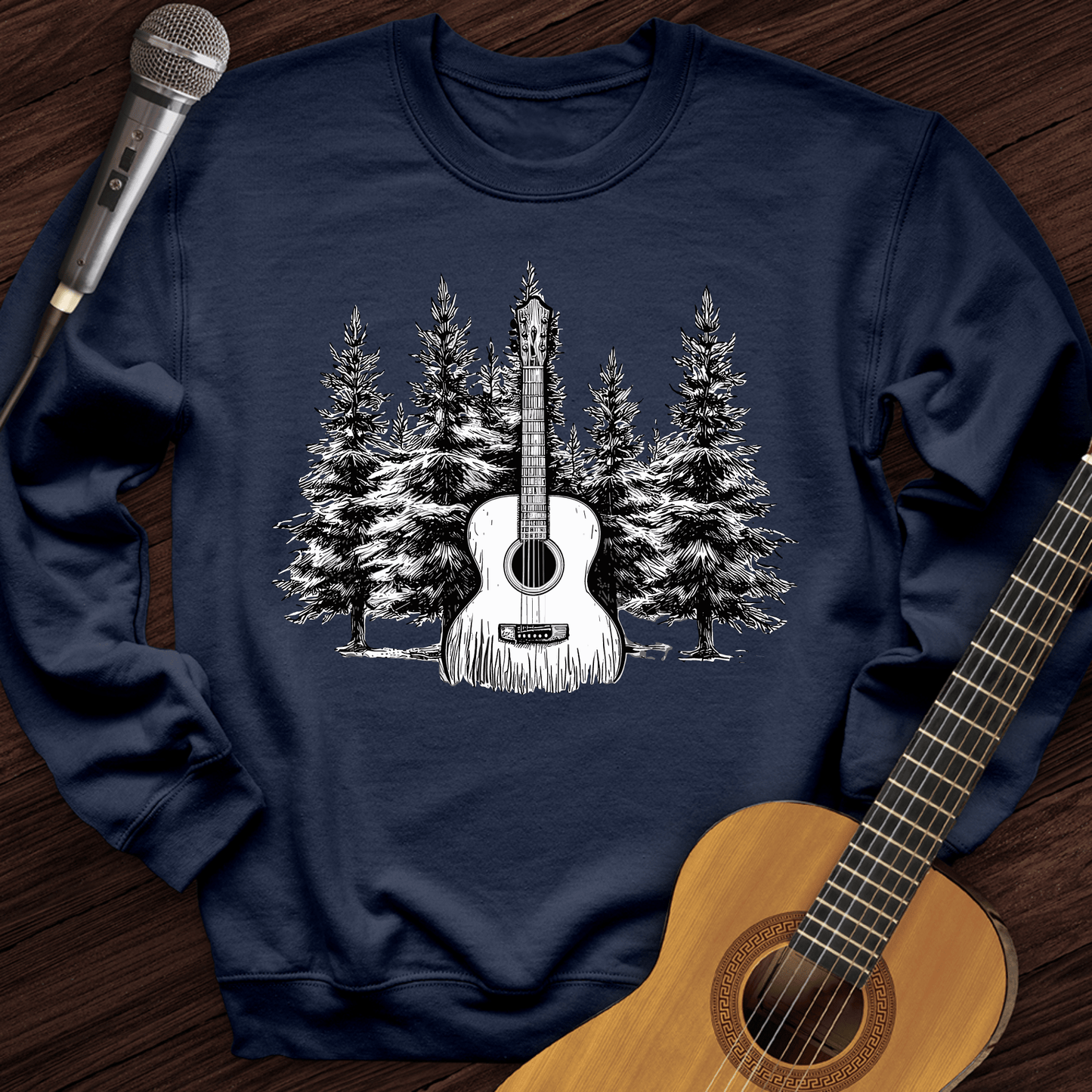 Printify Sweatshirt Navy / S Acoustic Pines Crewneck