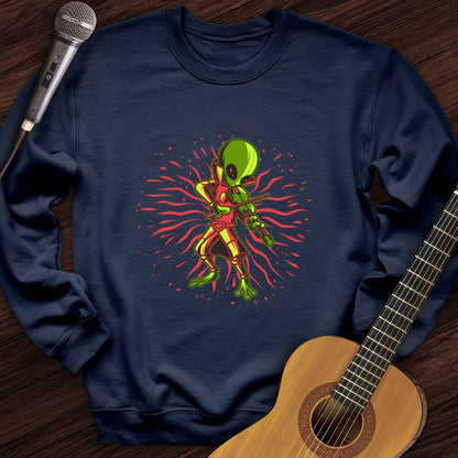 Printify Sweatshirt Navy / S Alien Playing Violin Crewneck