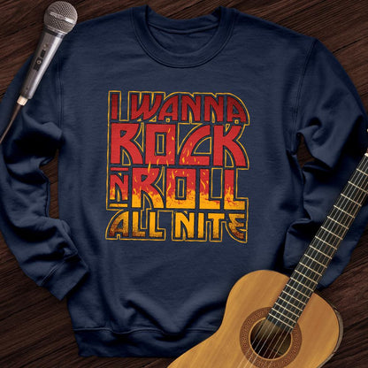 Printify Sweatshirt Navy / S All Night Crewneck