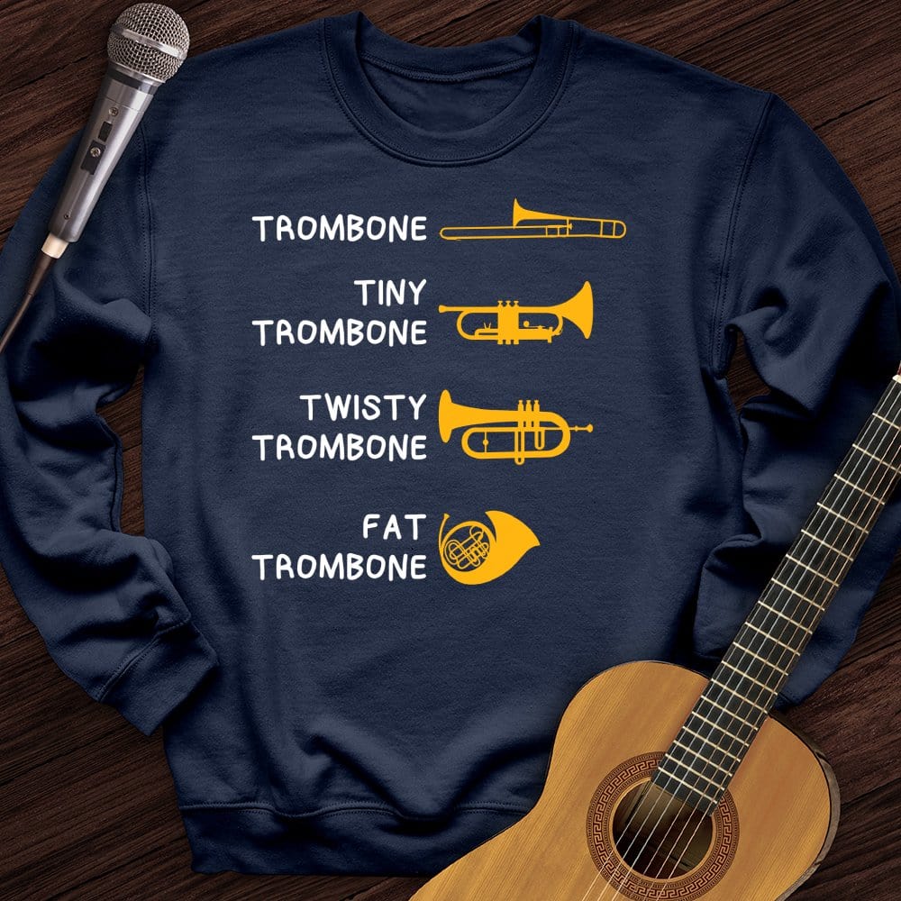 Printify Sweatshirt Navy / S All Trombones Crewneck