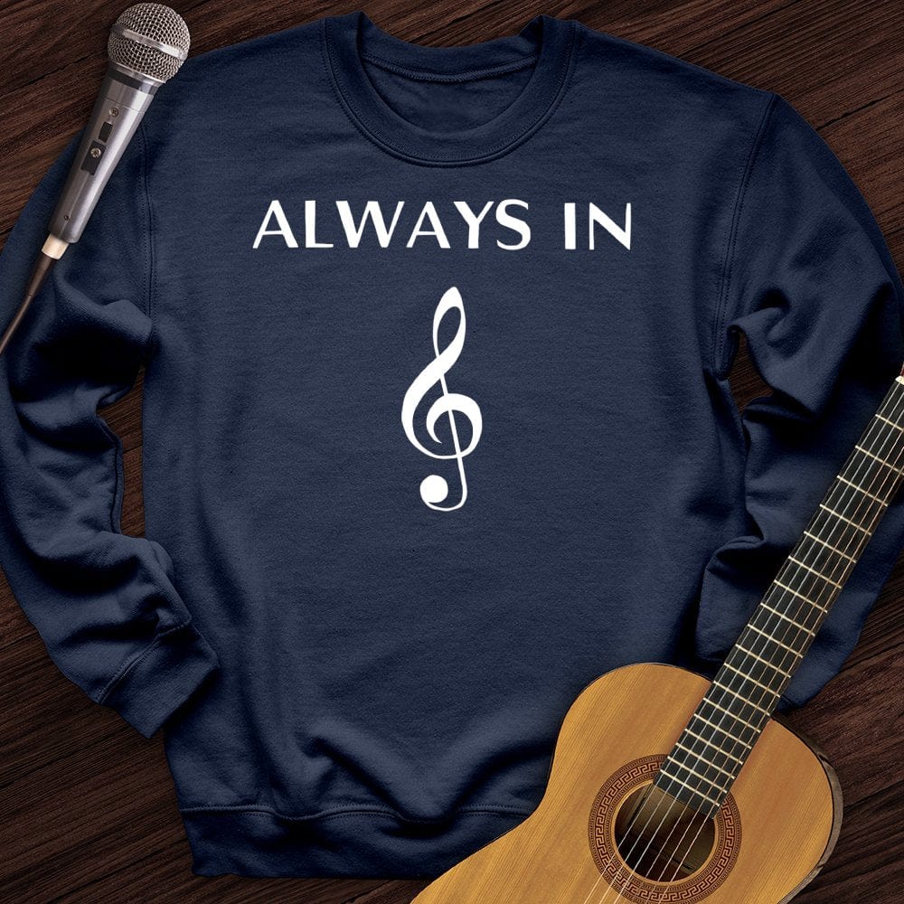 Printify Sweatshirt Navy / S Always In Music Crewneck