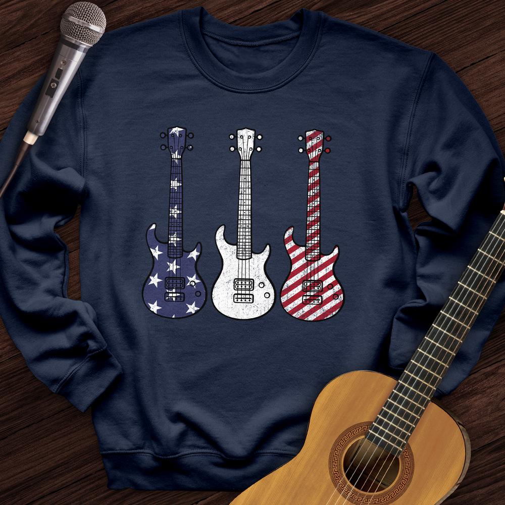 Printify Sweatshirt Navy / S American Guitars Crewneck