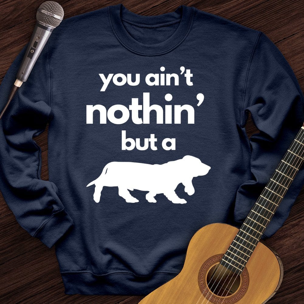 Printify Sweatshirt Navy / S Bassett Hound Crewneck