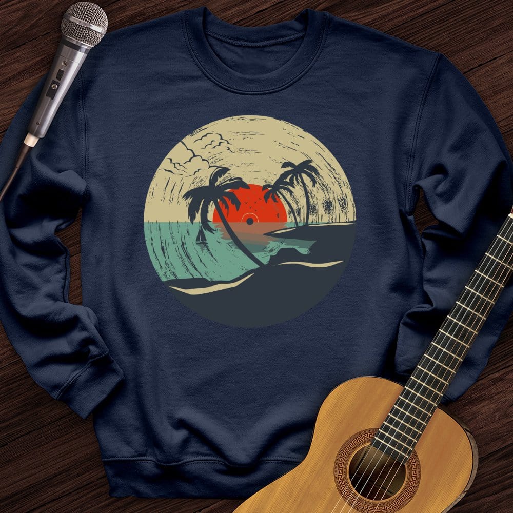 Printify Sweatshirt Navy / S Beach Record Crewneck