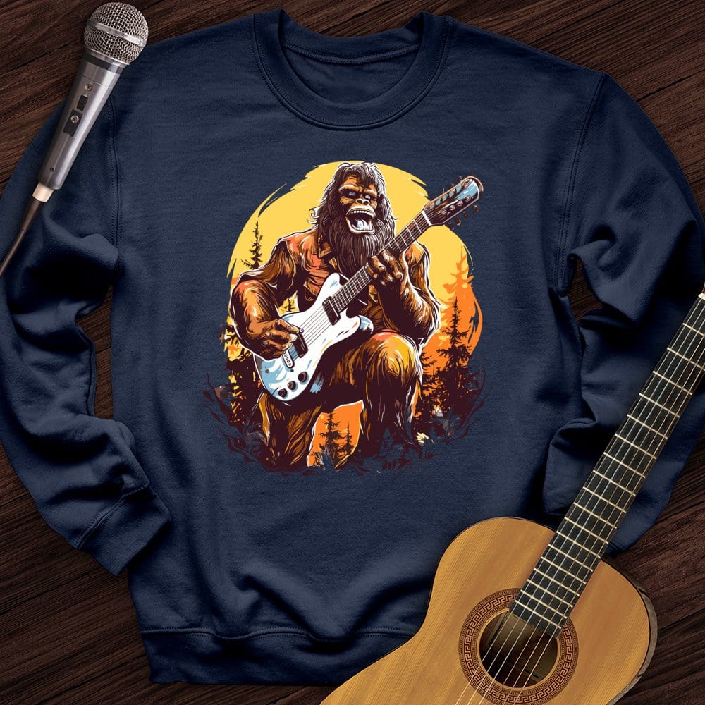 Printify Sweatshirt Navy / S Bigfoot Shredding Crewneck