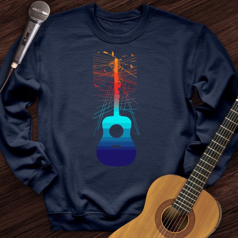 Printify Sweatshirt Navy / S Birds On A Guitar Crewneck